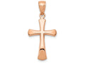 FJC Finejewelers 14k Rose Gold Beveled Cross with Round Tips Charm