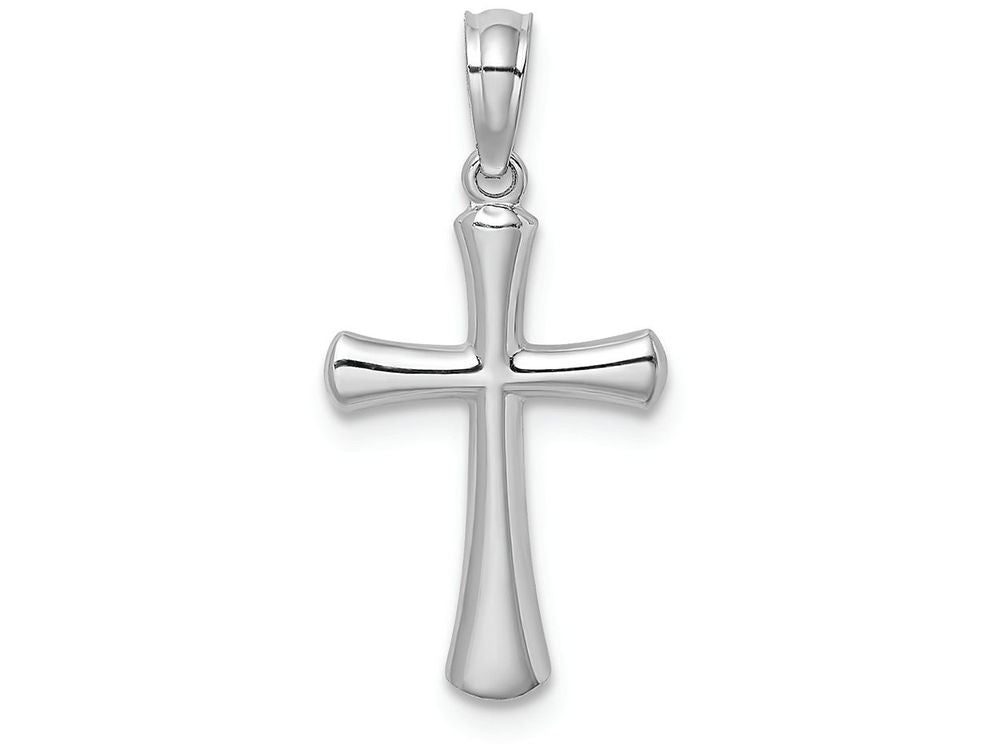 FJC Finejewelers 14k White Gold Beveled Cross with Round Tips Charm