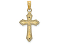 FJC Finejewelers 14k Yellow Gold Bright Cut Cross with Beaded Edge Charm