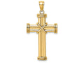 FJC Finejewelers 14k Yellow Gold Cross with "x" Center And Double Endcaps Charm