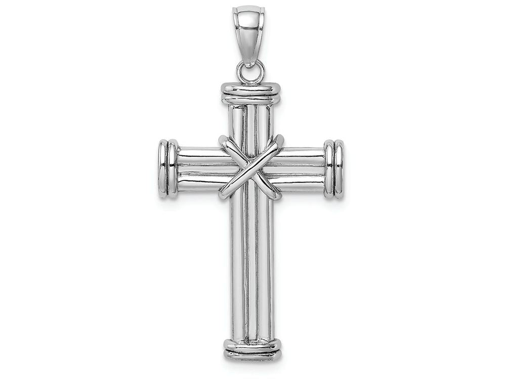 FJC Finejewelers 14k White Gold Cross with "x" Center And Double Endcaps Charm