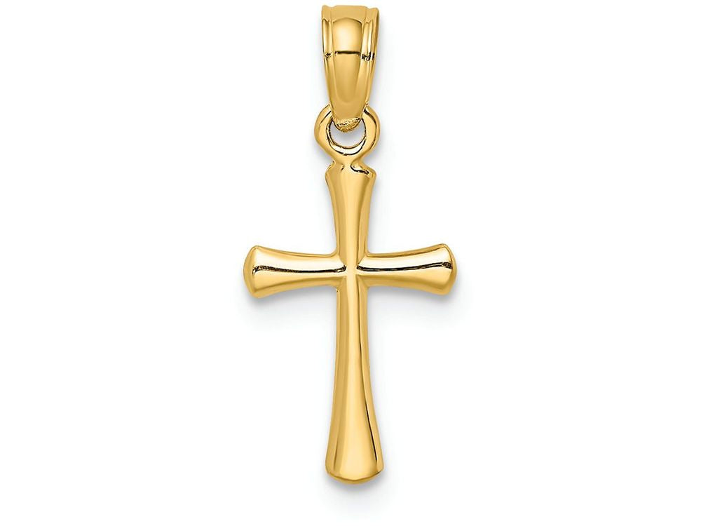 FJC Finejewelers 14k Yellow Gold Beveled Cross with Round Tips Charm