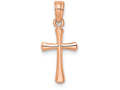 FJC Finejewelers 14k Rose Gold Beveled Cross with Round Tips Charm