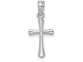 FJC Finejewelers 14k White Gold Beveled Cross with Round Tips Charm