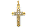 FJC Finejewelers 14k Yellow Gold Crucifix On Lattice Cross with Scroll Tips Charm