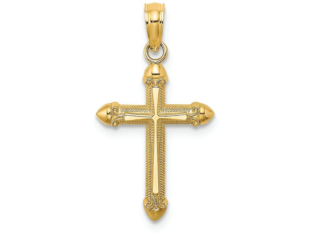 FJC Finejewelers 14k Yellow Gold Cross with Scroll Design On Tips Charm