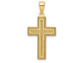 FJC Finejewelers 14k Yellow Gold Block Cross Inside Cross Charm