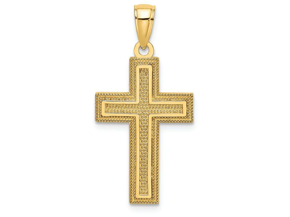 FJC Finejewelers 14k Yellow Gold Block Cross Inside Cross Charm
