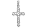 FJC Finejewelers 14k White Gold Bright Cut Marquis Shapes Cross Charm