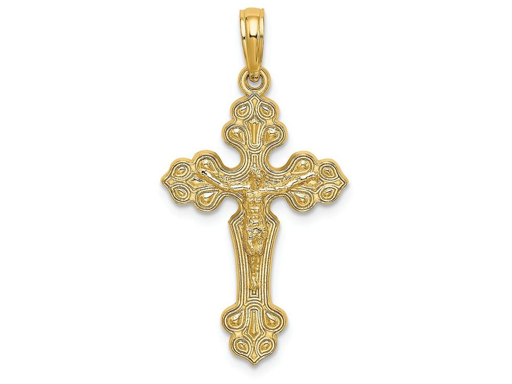 FJC Finejewelers 14k Yellow Gold Crucifix with Fancy Tips Charm