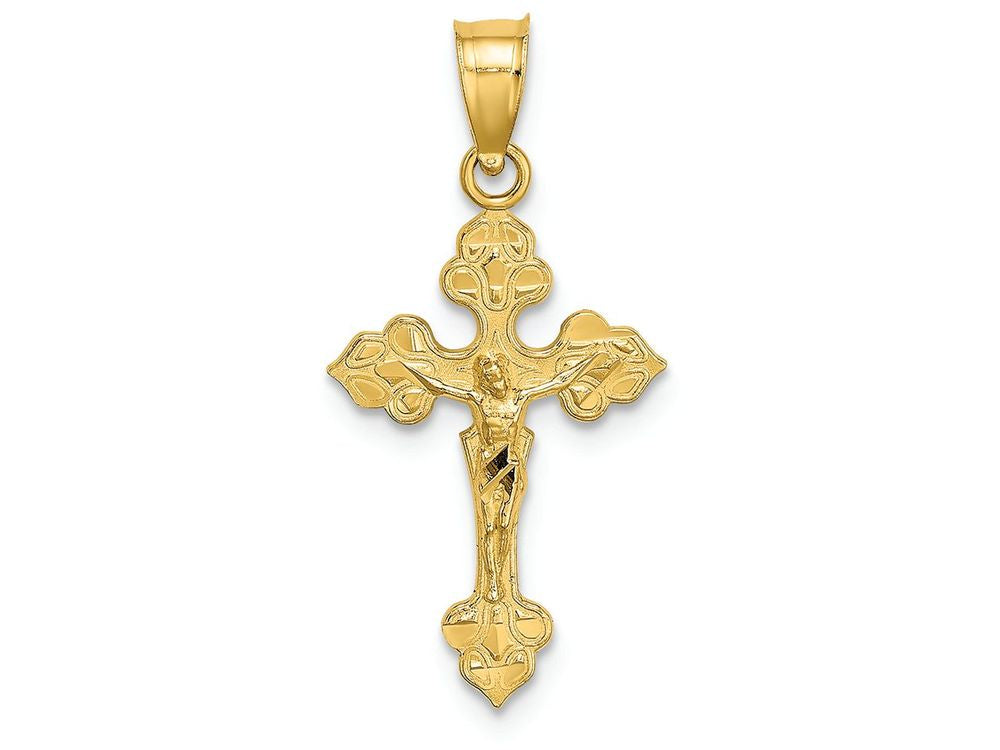FJC Finejewelers 14k Yellow Gold Crucifix with Fancy Tips Charm