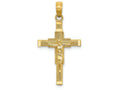 FJC Finejewelers 14k Yellow Gold Beaded Accent Cross Behind Crucifix Charm