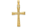 FJC Finejewelers 14k Yellow Gold Bright Cut Cross with X Center Edges Charm