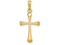 FJC Finejewelers 14k Yellow Gold Beveled Tip Cross Charm