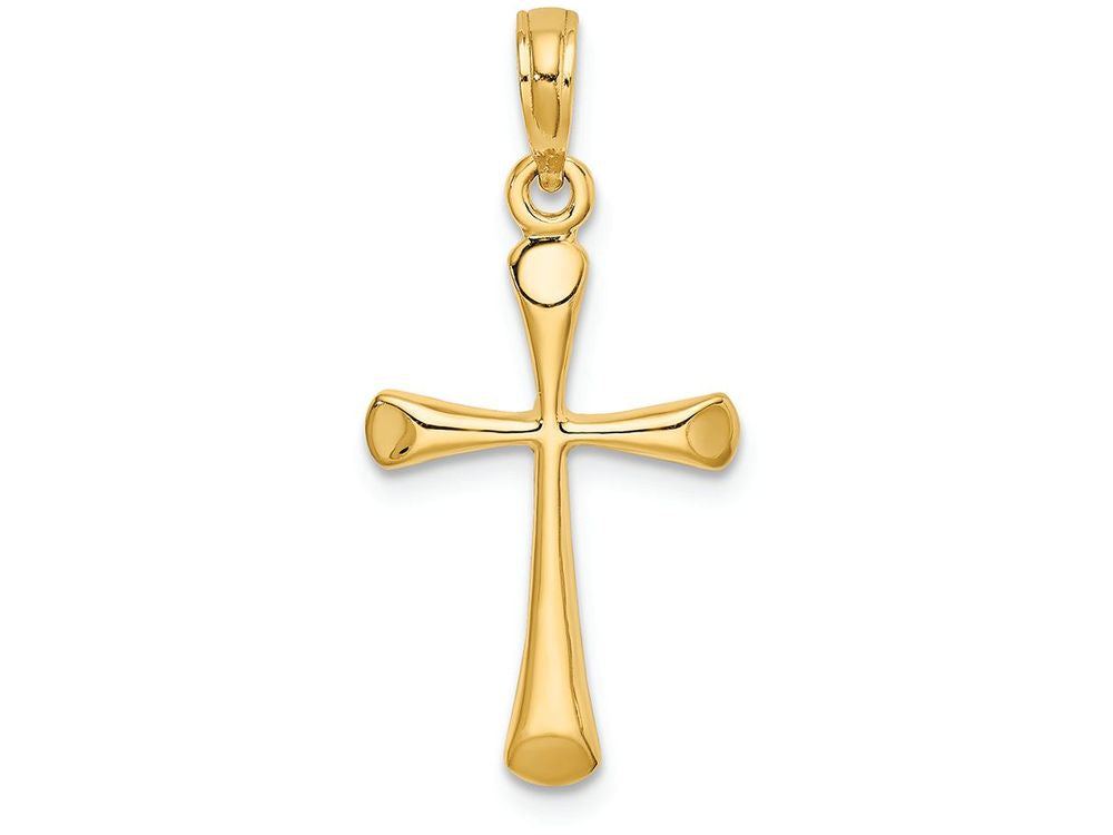 FJC Finejewelers 14k Yellow Gold Beveled Tip Cross Charm