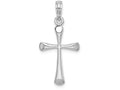 FJC Finejewelers 14k White Gold Beveled Tip Cross Charm