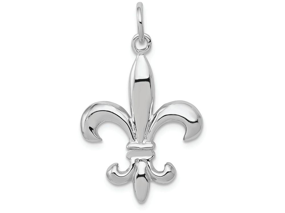 FJC Finejewelers 14k White Gold Solid Polished 3dimensional Fleur De Lis Charm
