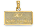 FJC Finejewelers 14k Yellow Gold Obx North Carolina License Plate Charm
