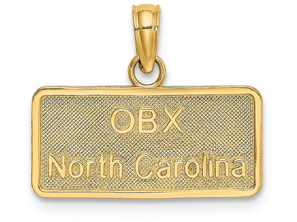 FJC Finejewelers 14k Yellow Gold Obx North Carolina License Plate Charm