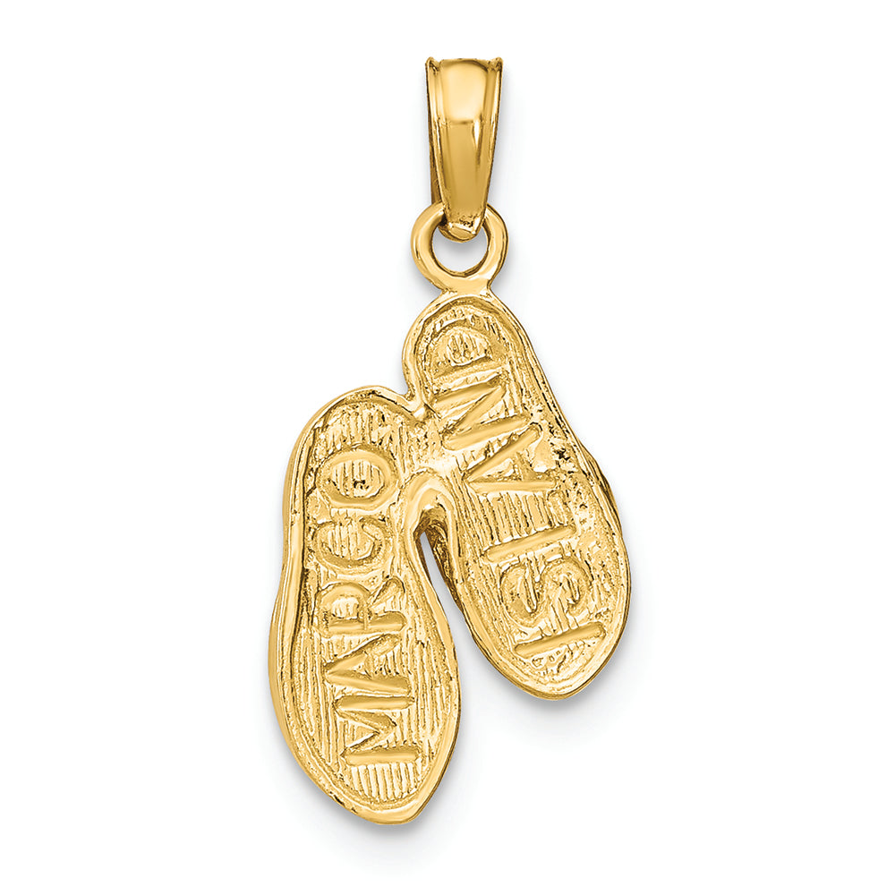 FJC Finejewelers 14k Yellow Gold Marco Island On Double Flip-flop Charm