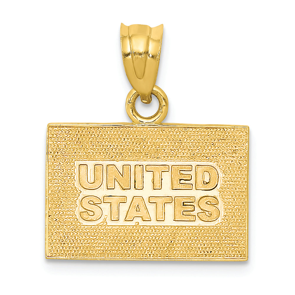 FJC Finejewelers 14k Yellow Gold Enameled United States Flag Charm