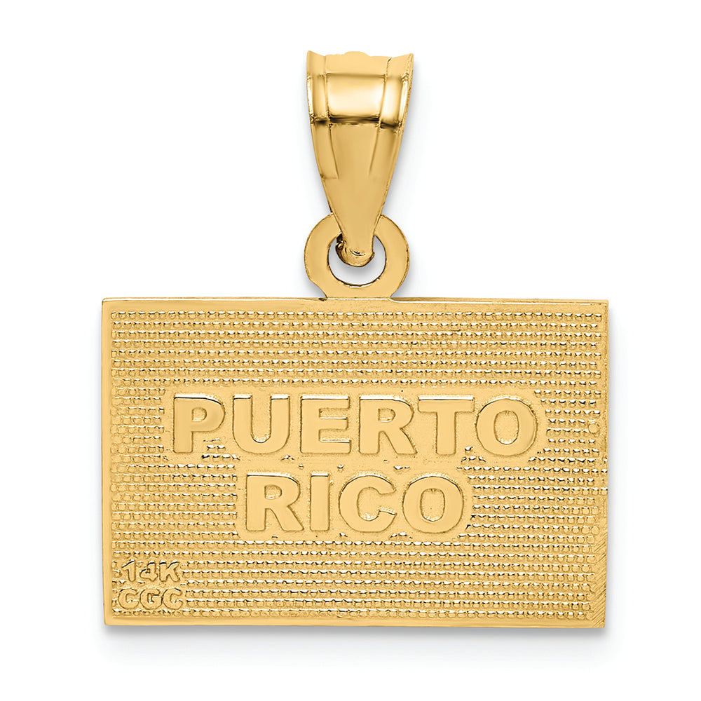 FJC Finejewelers 14k Yellow Gold Solid Enameled Puerto Rico Flag Charm