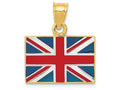 FJC Finejewelers 14k Yellow Gold with Rhodium Solid Enameled United Kingdom Flag Charm