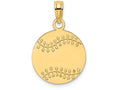 FJC Finejewelers 14k Yellow Gold Flat Baseball Charm Polish Textured