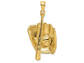 FJC Finejewelers 14k Yellow Gold 3d Baseball Glove  Bat Ball Charm
