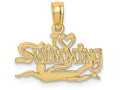 FJC Finejewelers 14k Yellow Gold I "heart" Swimming(picture) Polish Engraved Charm