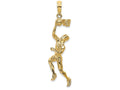 FJC Finejewelers 14k Yellow Gold 3d Basketball Player with Raised Ball And Partial Hoop Charm