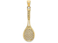 FJC Finejewelers 14k Yellow Gold 3d Tennis Racquet Charm