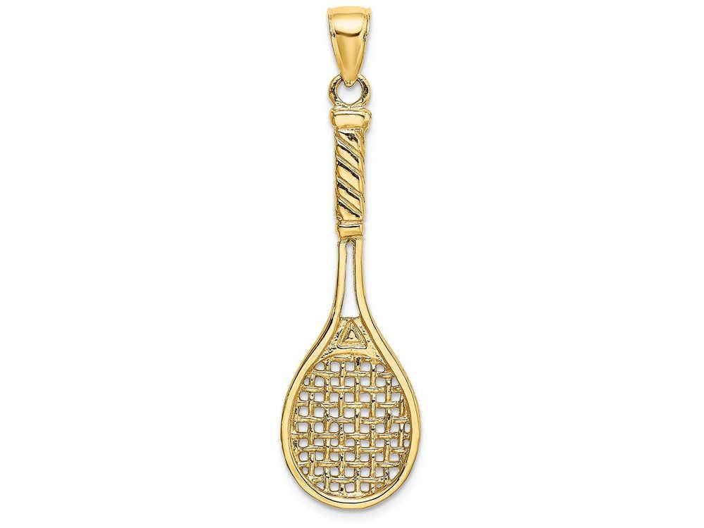 FJC Finejewelers 14k Yellow Gold 3d Tennis Racquet Charm
