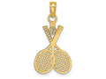 FJC Finejewelers 14k Yellow Gold Double Tennis Racket with Ball Charm
