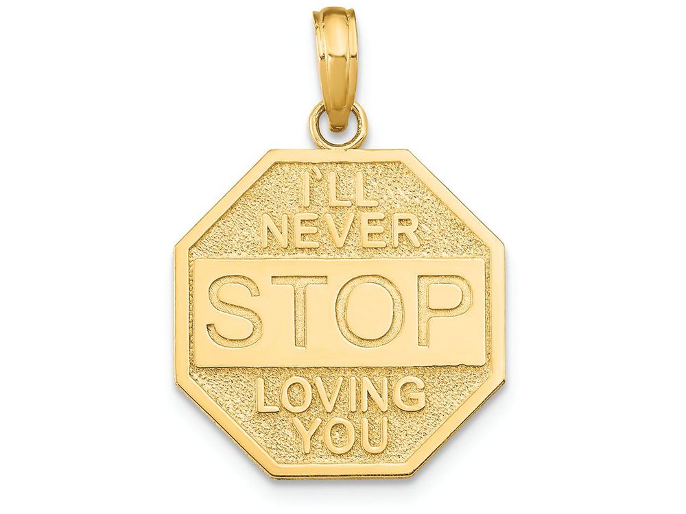FJC Finejewelers 14k Yellow Gold I'll Never Stop Loving You On Octagon Plaque Charm