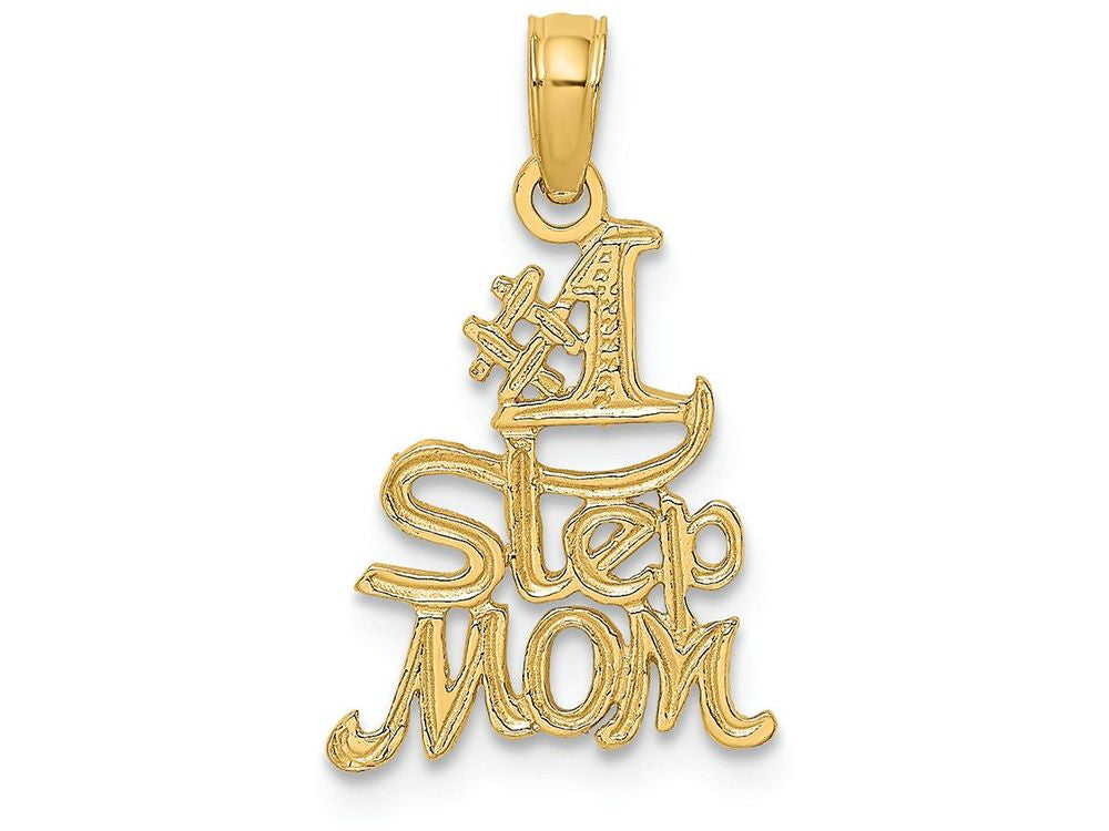 FJC Finejewelers 14k Yellow Gold #1 Step Mom Polish Engraved Charm