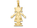 FJC Finejewelers 14k Yellow Gold Girl with Dress Hair Charm