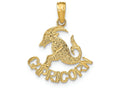 FJC Finejewelers 14k Yellow Gold Capricornblockengraved Charm