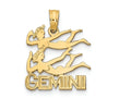 FJC Finejewelers 14k Yellow Gold Geminiblockengraved Charm