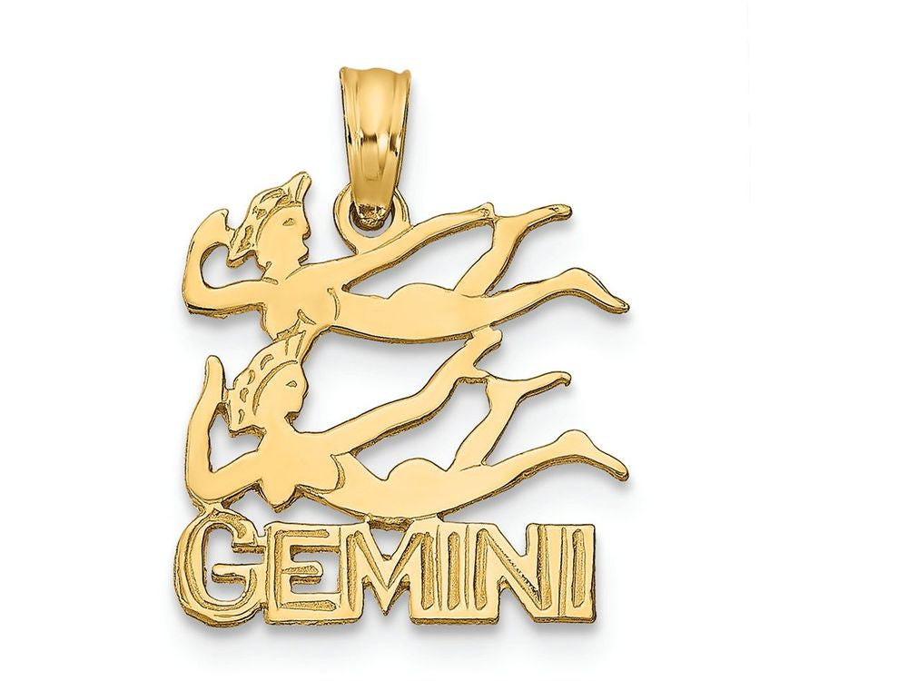 FJC Finejewelers 14k Yellow Gold Geminiblockengraved Charm