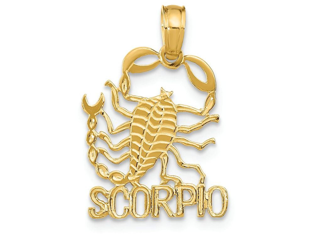 FJC Finejewelers 14k Yellow Gold Scorpioblockengraved Charm