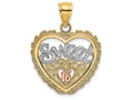 FJC Finejewelers 14k Two-tone Gold Sweet 16 In Hearttri-color Charm