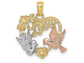 FJC Finejewelers 14k Two-tone Gold Heart with Doves Love Insidetri-color Charm