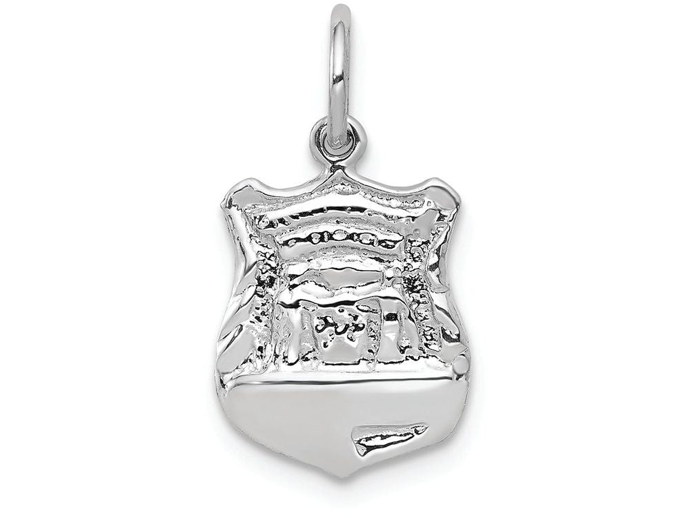 FJC Finejewelers 14k White Gold Police Badge Charm