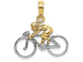 FJC Finejewelers 14k Two-tone Gold 3d Bicycle with Ridertwo-color Charm