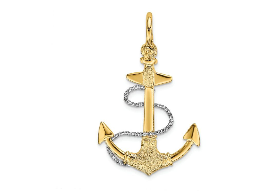 FJC Finejewelers 3d Small Anchor Rope Flat Tips Shackle Bai Charm