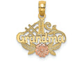 FJC Finejewelers 14k Two-tone Gold #1 Grandma with Pink Flower Charm