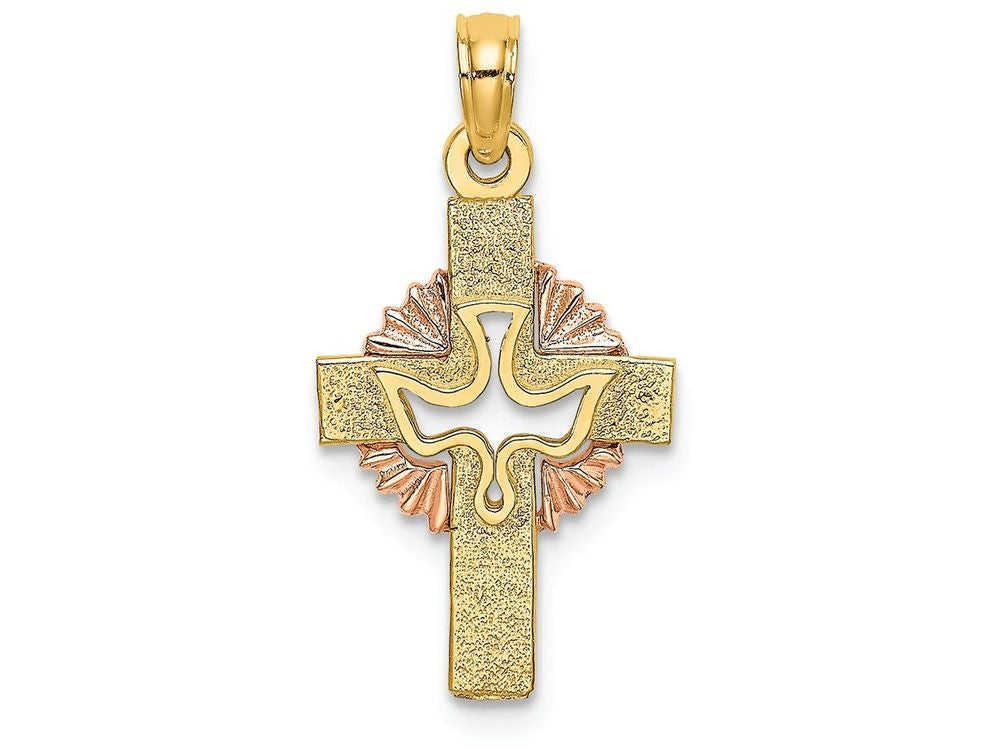 FJC Finejewelers Dove On Crossyellow Pink Charm