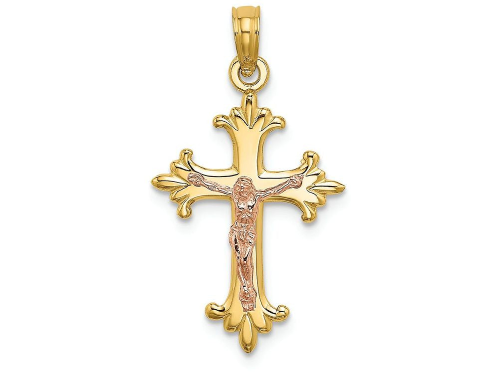 FJC Finejewelers Crucifix with Pink Jesus Charm