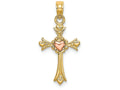 FJC Finejewelers Cross with (pink)heart Center Charm